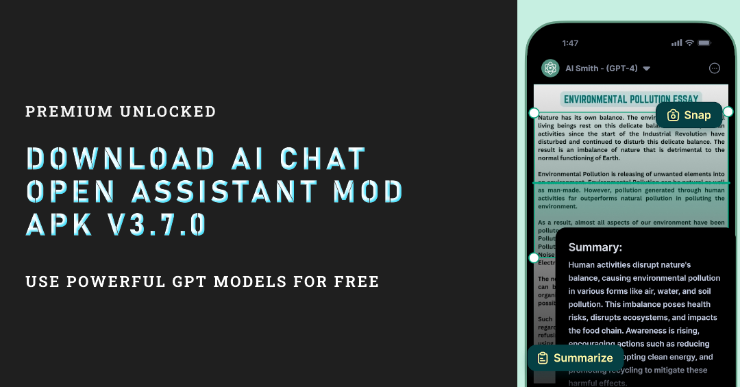 Download ai chat open assistant mod apk for free