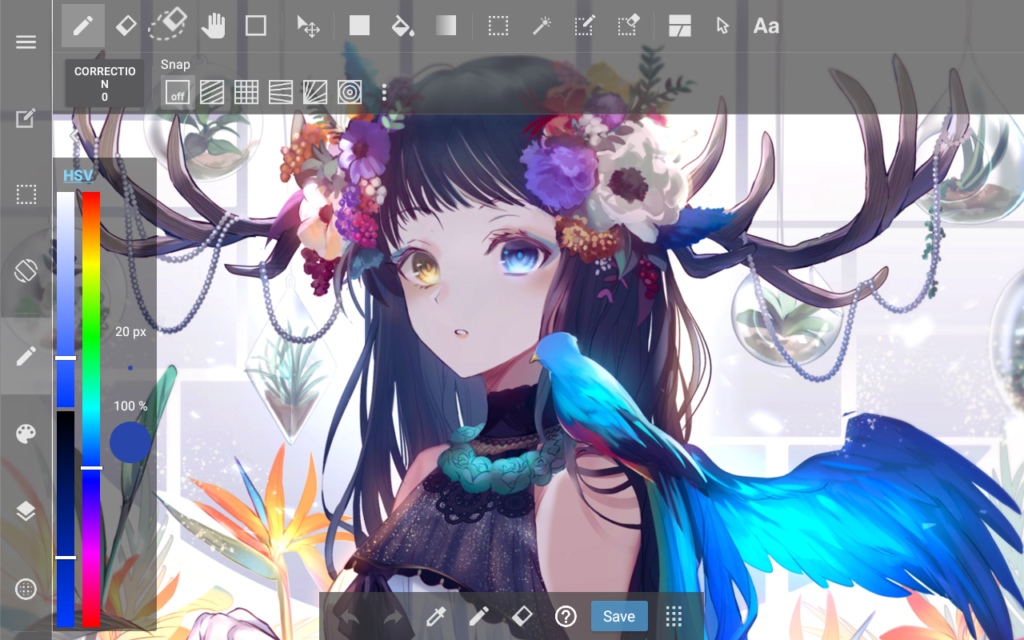 medibang paint brush and color options